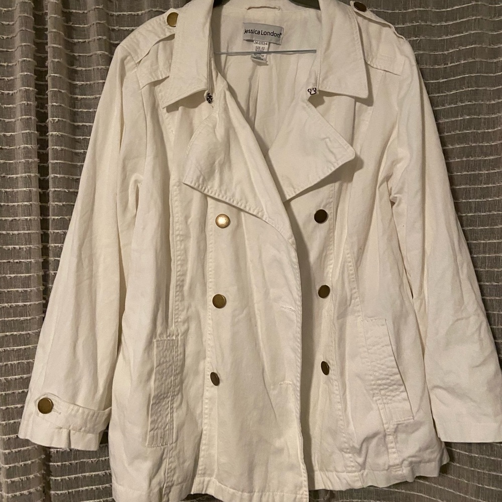 Jessica London White Jacket 100% cotton!